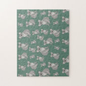 Cute Koala Eucalyptus Green Pattern Legpuzzel (Verticaal)