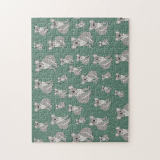 Cute Koala Eucalyptus Green Pattern Legpuzzel (Verticaal)