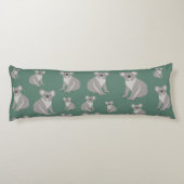 Cute Koala Eucalyptus Green Pattern Lichaamskussen (Achterkant)