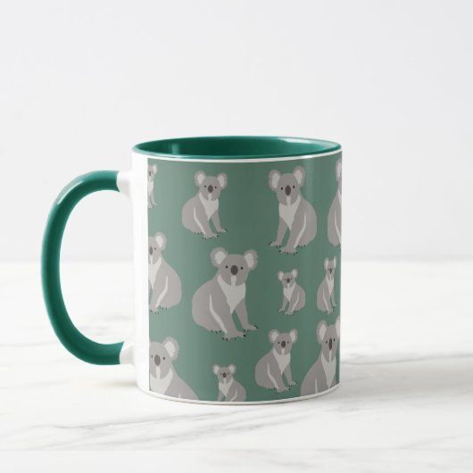 Cute Koala Eucalyptus Green Pattern Mok (Links)