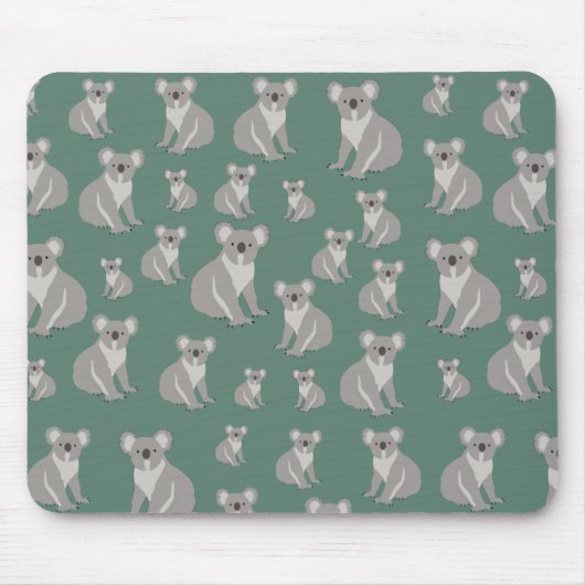 Cute Koala Eucalyptus Green Pattern Muismat (Voorkant)