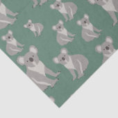Cute Koala Eucalyptus Green Pattern Tissuepapier (Detail)
