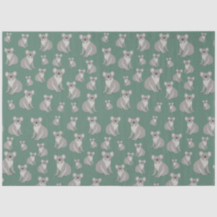 Cute Koala Eucalyptus Green Pattern Tissuepapier