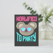 Cute Koala Graphic Australia Retro Party Animal Briefkaart (Staand voorkant)