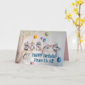 Cute Koala Group Joyeux Anniversaire de nous Carte (Fleur jaune)