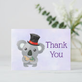 Cute Koala in een Black Top Hat Dank je Kaart (Staand voorkant)