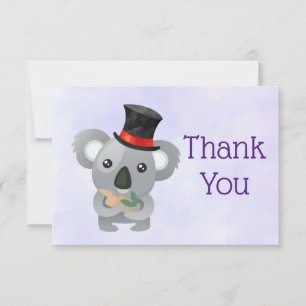 Cute Koala in een Black Top Hat Dank je Kaart
