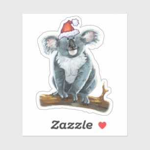 Cute Koala in een Santa Hat Sticker