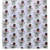 Cute Koala in een zwarte top-hoed Douchegordijn (Voorkant)