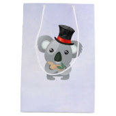 Cute Koala in een zwarte top-hoed Medium Cadeauzakje (Achterkant)