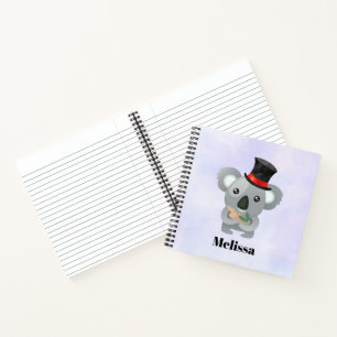 Cute Koala in een zwarte top-hoed Notitieboek