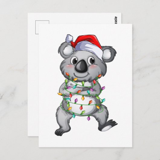 Cute koala in kerstverlichting briefkaart (Voorkant / Achterkant)
