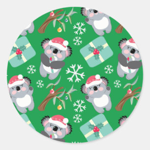 Cute Koala Kerstmis Ronde Sticker