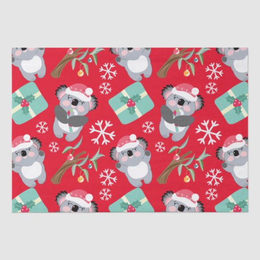 Cute Koala Kerstmis Tissuepapier (Voorkant)