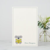 Cute koala lecture animal enfants papeterie papier (Debout devant)