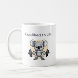 Cute koala lifting weights - koalified to lift koffiemok