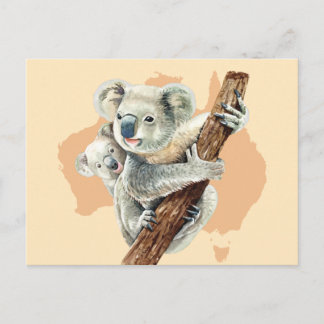 Cute Koala Mam en Baby Briefkaart