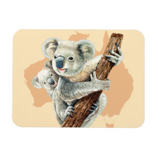 Cute Koala Mam en Baby Magneet