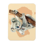 Cute Koala Mam en Baby Magneet (Verticaal)