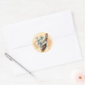 Cute Koala Mam en Baby Ronde Sticker (Envelop)