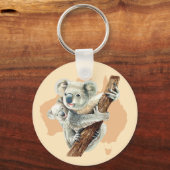 Cute Koala Mam en Baby Sleutelhanger (Voorkant)
