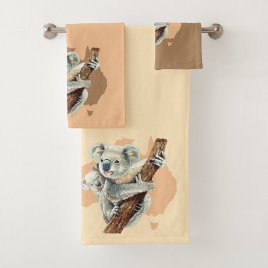 Cute Koala Maman et bébé (En situation)