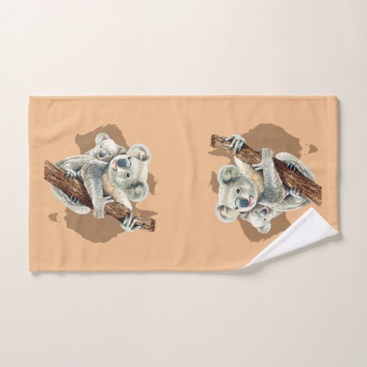 Cute Koala Maman et bébé (Serviette à main)
