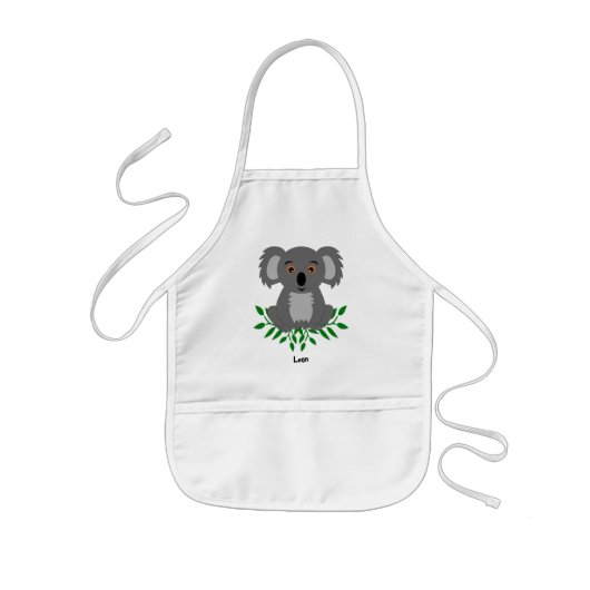 Cute koala met eucalyptus kinder kinder schort (Voorkant)