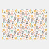 Cute Koala Panda Beer Wrapping Paper Set of 3 (Voorkant)