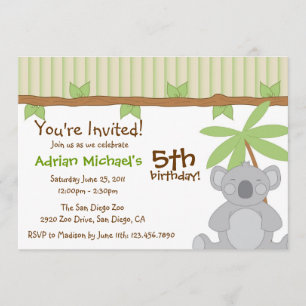 Cute Koala Party Invite Kaart
