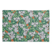 Cute Koala Pattern Hunter Green Kussensloop (Achterkant)