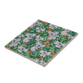 Cute Koala Pattern Hunter Green Tegeltje (Zijkant)