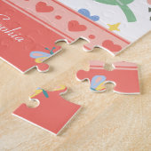 Cute Koala Pattern met Little Girl Name op Pink Legpuzzel (Zijkant)