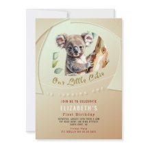 Cute Koala Première Invitation Anniversaire