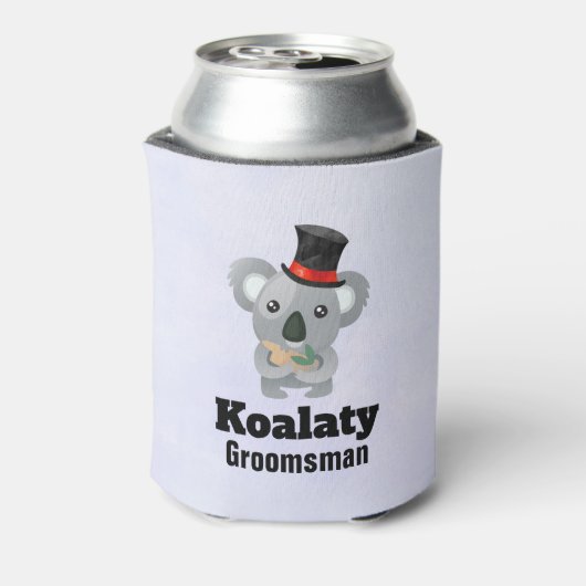 Cute Koala Pun Koalaty Groomsman Blikjeskoeler (Blikje Achterkant)