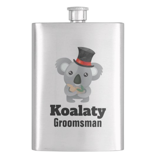 Cute Koala Pun Koalaty Groomsman Flacon (Voorkant)