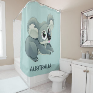 Cute Koala rideau de douche texte personnalisé