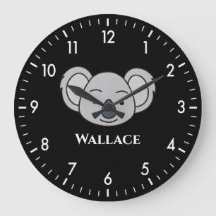 Cute Koala Specialized Custom Name Unique Boy Grote Klok