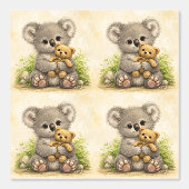 Cute Koala Teddy Pattern Wallpaper Kawaii Behang (Voorkant)