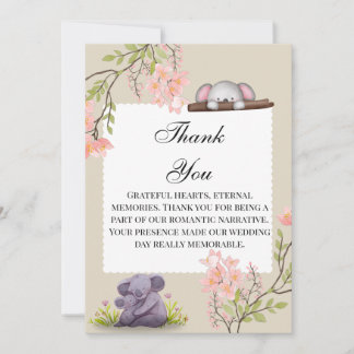 Cute Koala Trouwdag Dankkaart – Dankbaar Hart Bedankkaart