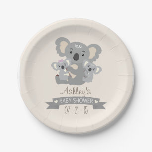 Cute Koala Twins Baby shower Papieren Bordje