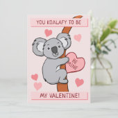 Cute Koala-ty Valentijnsdag Kaart (Staand voorkant)