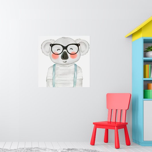 Cute Koala Wearing Glasses Poster