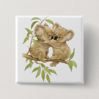Cute Koalas Vierkante Button 5,1 Cm