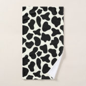 Cute Koe Animal Print Patroon Aesthetic Black Bad Handdoek (Handdoek)