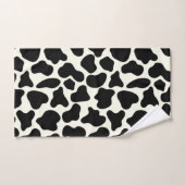 Cute Koe Animal Print Patroon Aesthetic Black Bad Handdoek (Handdoek)