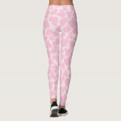 Cute Koe Animal Print Patroon Aesthetisch Roze Leggings (Achterkant)