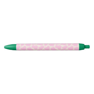 Cute Koe Animal Print Patroon Aesthetisch Roze Zwarte Inkt Pen