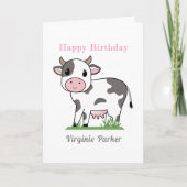 Cute Koe Birthday Kaart (Voorkant)