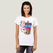 Cute koe Drink Boba milk tea T-shirt (Voorkant volledig)